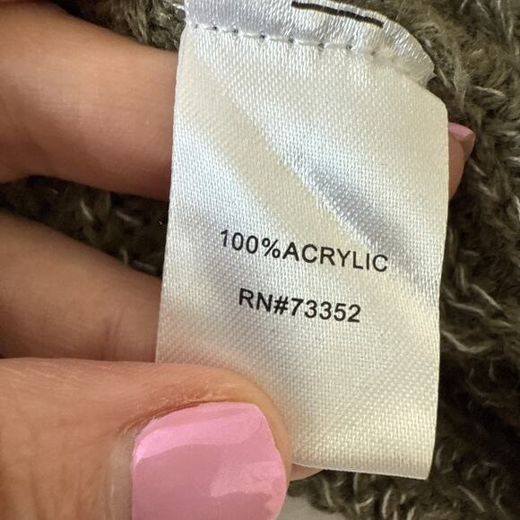 Love Ellie Women's M Boho Lace Up Back Open Front Knit Cardigan Comfy Fall Olive - Picture 4 of 9